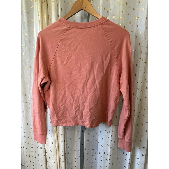 Anthropologie Akemi + Kin Peach Embroidered Bohemian Crew Neck Sweatshirt S - Picture 5 of 9